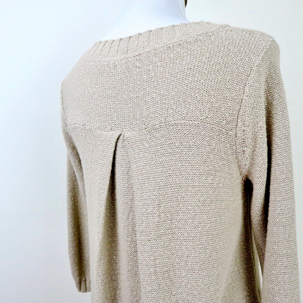 J Jill Size Petite XS Nubby Knit Sweater Pullover Cotton Beige - Picture 5 of 9